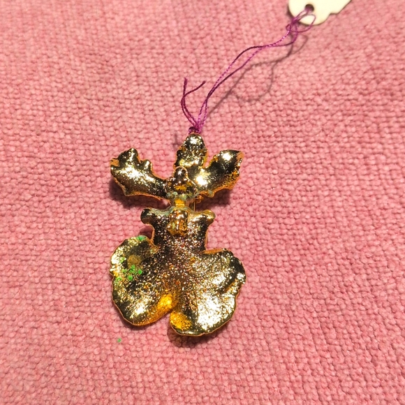 OOAK 24K Dipped Orchid Pendant & Brooch
